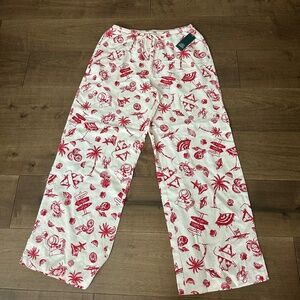 Women's Linen Print Pants